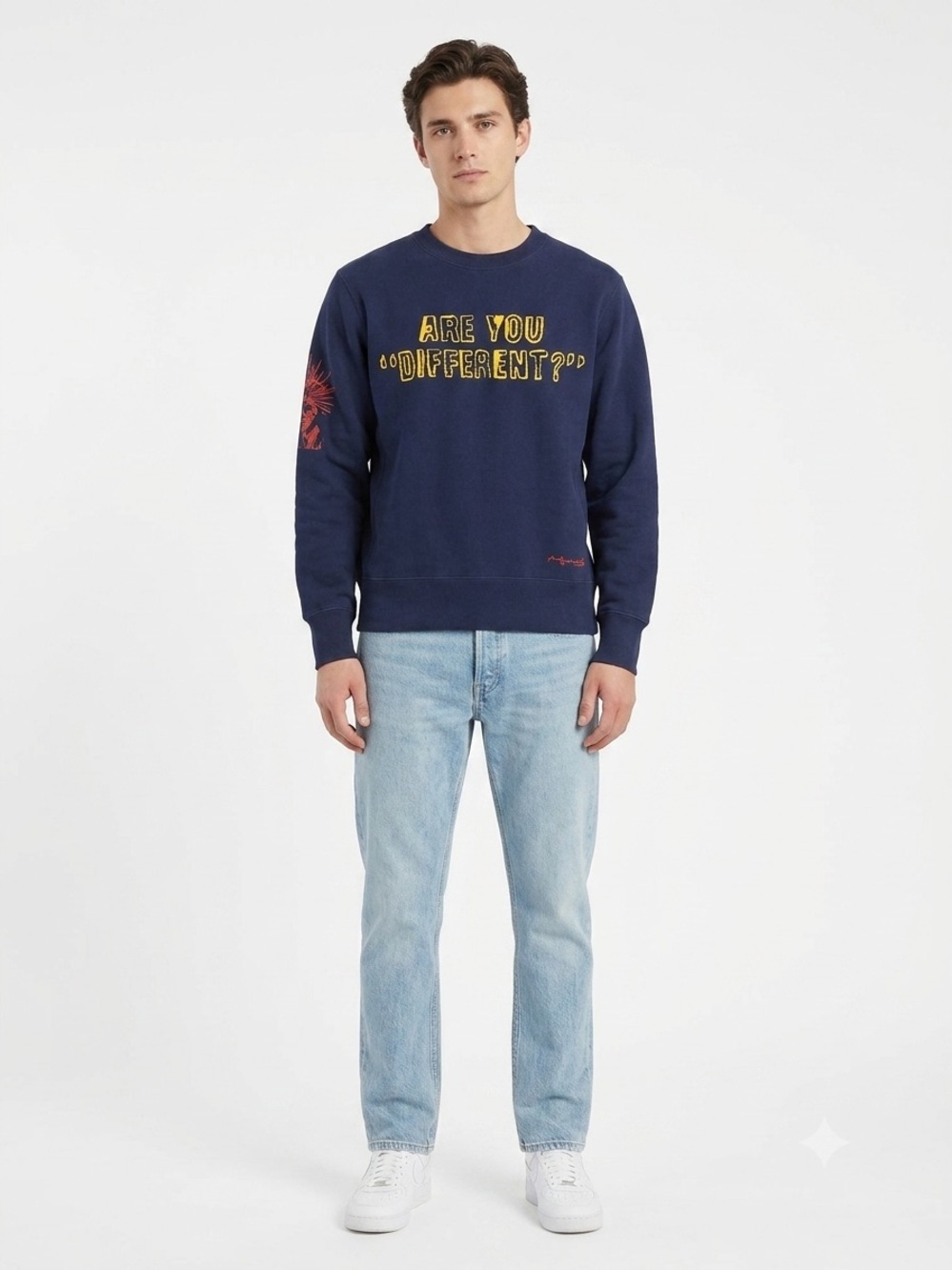 UNISEX Vintage x Andy Warhol Navy Crewneck - 'Are You Different?'